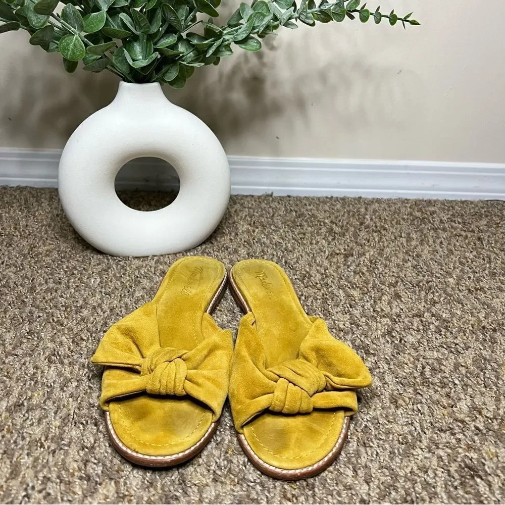 Madewell Nadia Half‎ Bow Slide Sandals Yellow Size 6.5